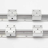 2Pcs SBR12-700mm Linear Bearing Slide Rails Linear Guide + 4Pcs SBR12UU Blocks For 3D Printer CNC