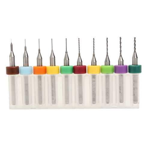 10Pcs 1.0mm Mini Solid Carbide CNC Drill Bits For 3D Printer