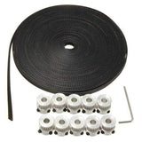 10M 2GT Timing Belt 20 Teeth GT2 Aluminium Pulley For 3D Printer CNC RepRap