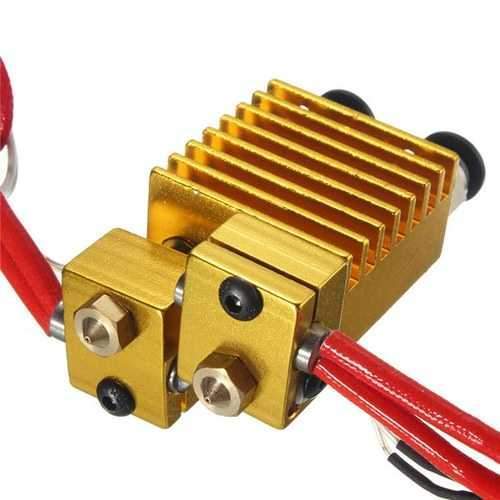 Dual Head Extruder V6 Hot End Extruder With Wire For 3D Printer