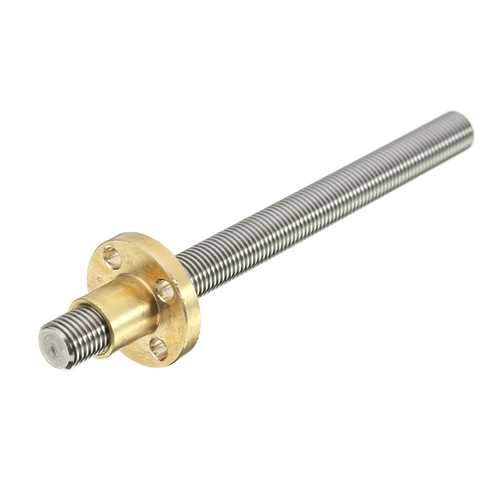 3D Printer T8 1/2/4/8/12/14mm 100mm Lead Screw 8mm Thread With Copper Nut For Stepper Motor