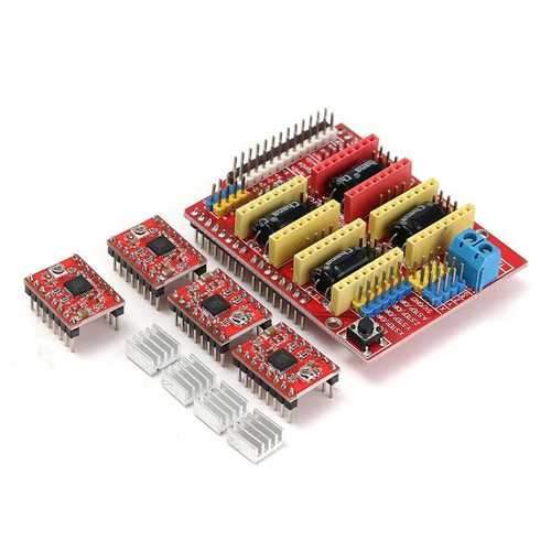 CNC Shield Board + 4Pcs A4988 Stepper Motor Driver For  3D Printer