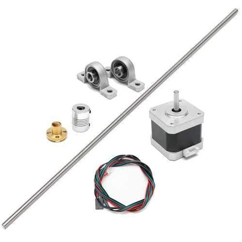 T8 600mm Stainless Steel Lead Screw Coupling Shaft Mounting + Motor For 3D Printer