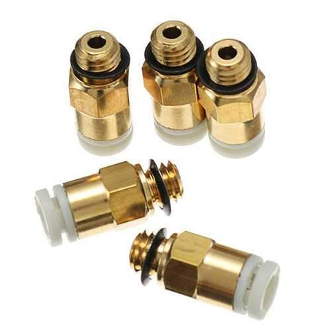 Creality 3D?&reg; 5PCS 3D Printer M6 Thread Nozzle Brass Pneumatic Connector Quick Joint For Remote Extruder