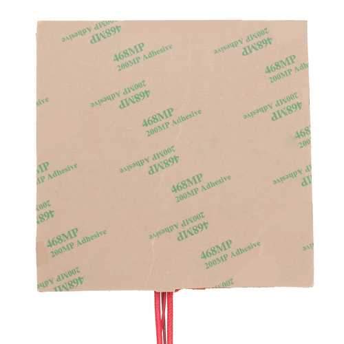 100*100mm 12V 50W Silicone Heated Bed Heating Pad w/ Thermistor For 3D Printer