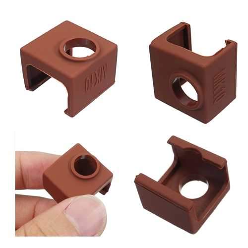 MK10 Coffee Color Silicone Protective Case For Heating Aluminum Block 3D Printer Part Hot End