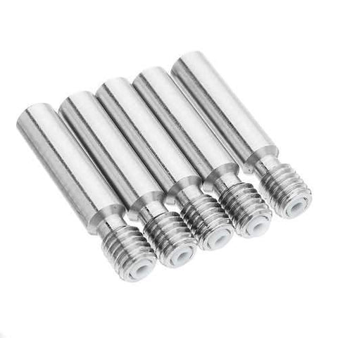 5PCS 1.75mm MK8 M6x30mm Stainless Steel Nozzle Throat With Teflon For 3D Printer Extruder