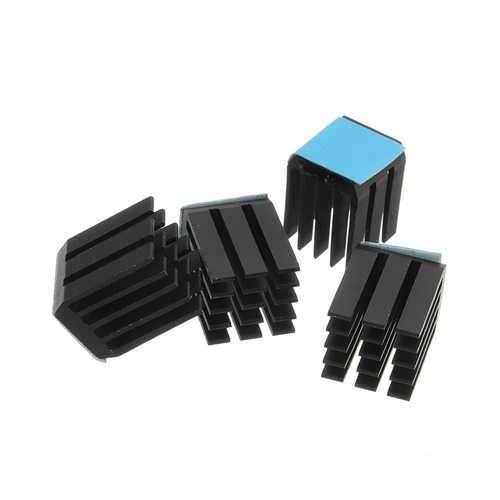 20PCS Black TMC2100 Stepper Motor Driver Cooling Heatsink With Back Glue For 3D Printer