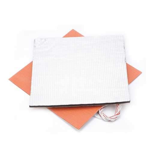 220V 750W 300*300mm Silicone Heated Bed Heating Pad + Foil Self-adhesive Heat Insulation Cotton DIY Part for 3D Printer Hot Bed