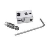 V6 PT100 Aluminum Heating Block + 1.75mm 0.2/0.3/0.4/0.5/0.8mm Copper Nozzle + Throat Kit For 3D Printer Hotend