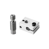 V6 PT100 Aluminum Heating Block + 1.75mm 0.2/0.3/0.4/0.5/0.8mm Copper Nozzle + Throat Kit For 3D Printer Hotend